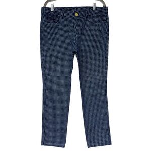 {Brooks Brothers} "Natalie Fit" Straight Leg Dot Printed Stretch Denim Jeans